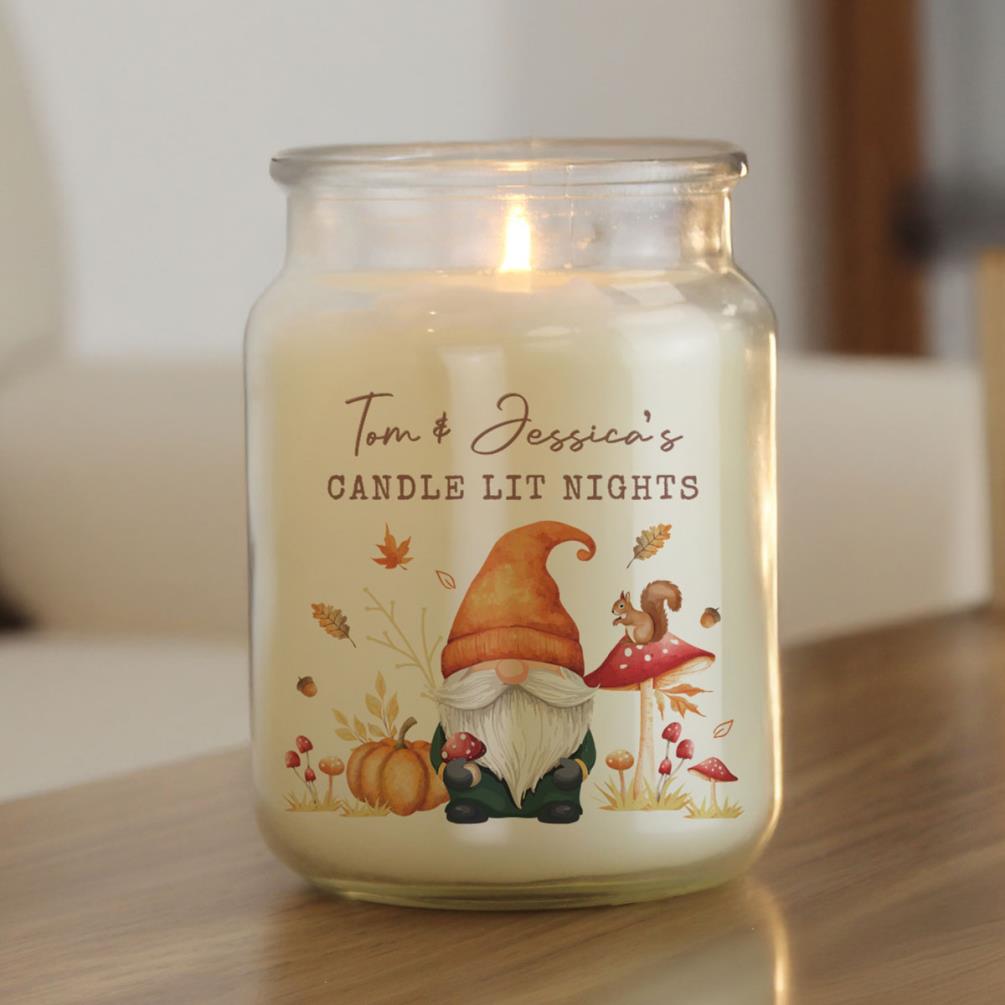 Personalised Autumn Gonk Large Jar Candle Extra Image 3
